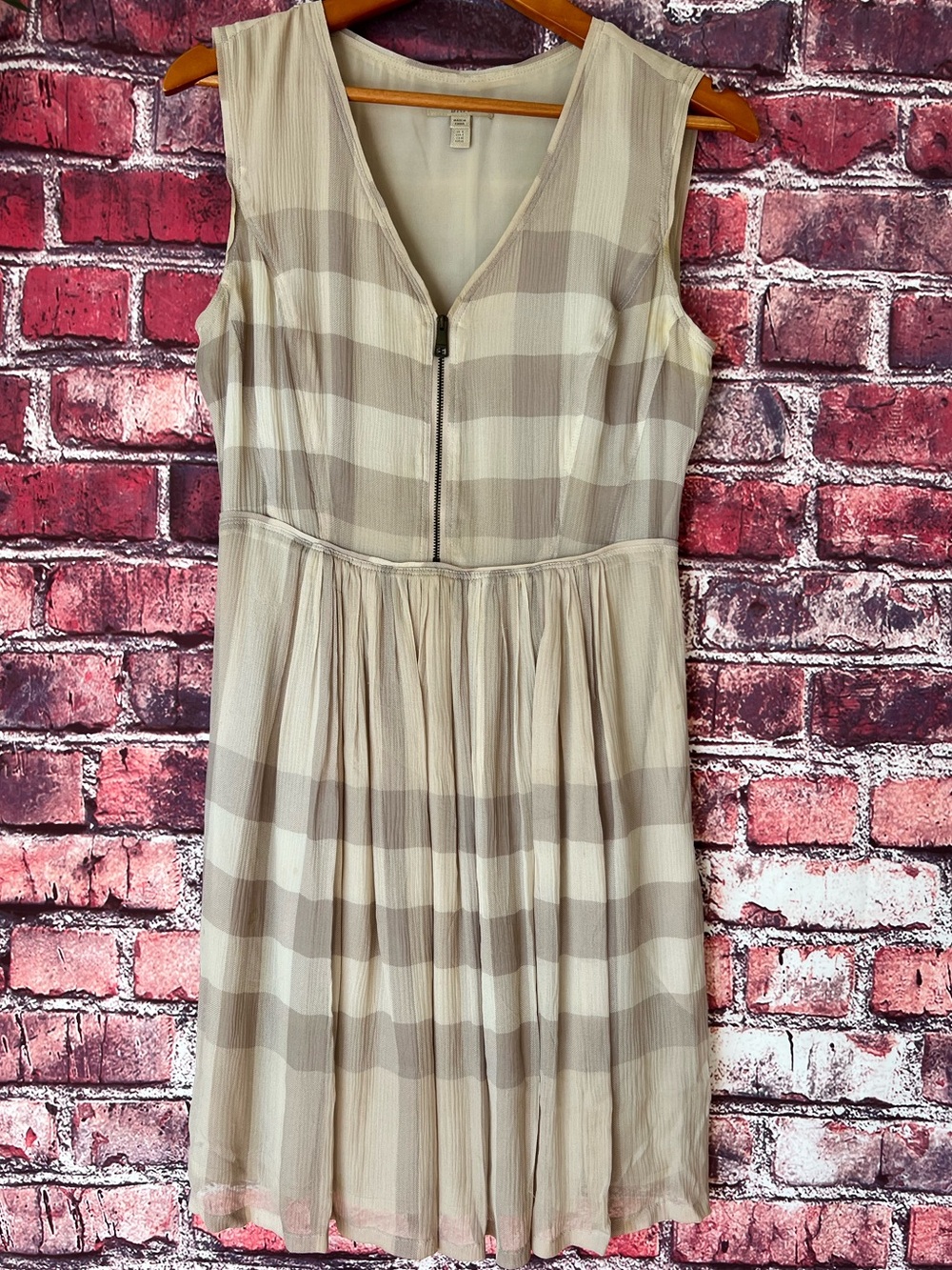 Burberry Brit Nude Nova Check Silk Dress